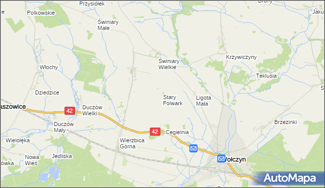 mapa Stary Folwark gmina Wołczyn, Stary Folwark gmina Wołczyn na mapie Targeo