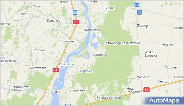 mapa Stawinoga, Stawinoga na mapie Targeo