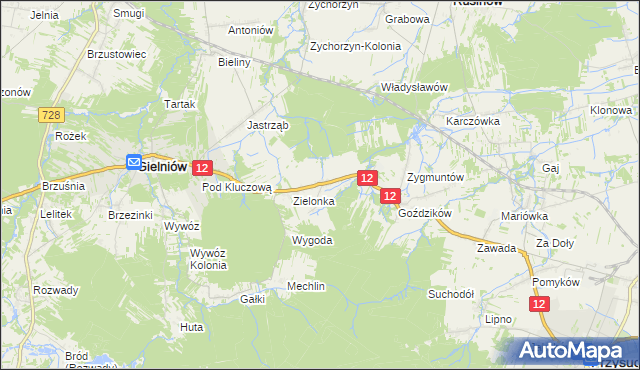 mapa Stoczki gmina Gielniów, Stoczki gmina Gielniów na mapie Targeo
