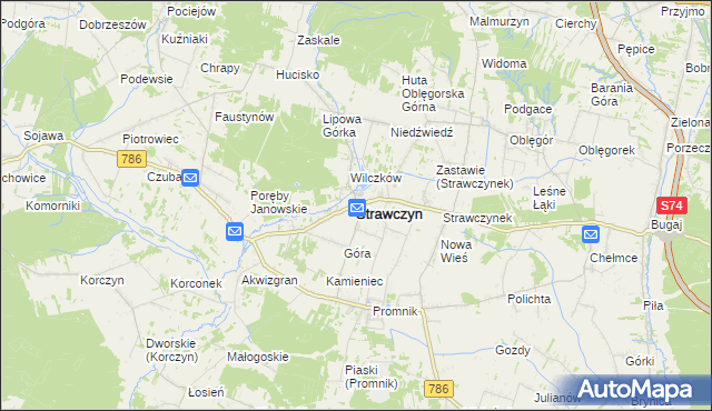 mapa Strawczyn, Strawczyn na mapie Targeo