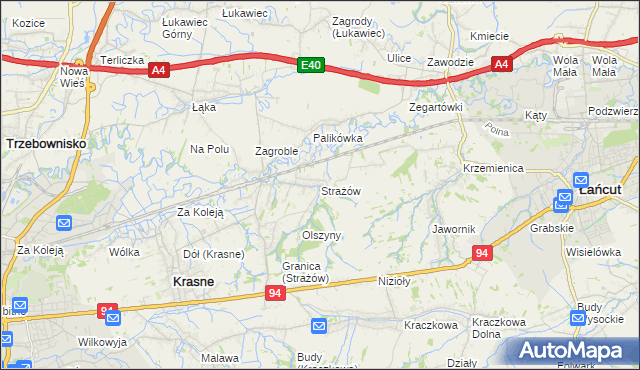 mapa Strażów, Strażów na mapie Targeo