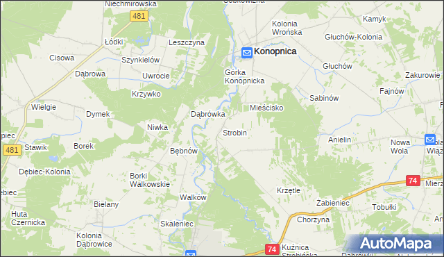 mapa Strobin, Strobin na mapie Targeo