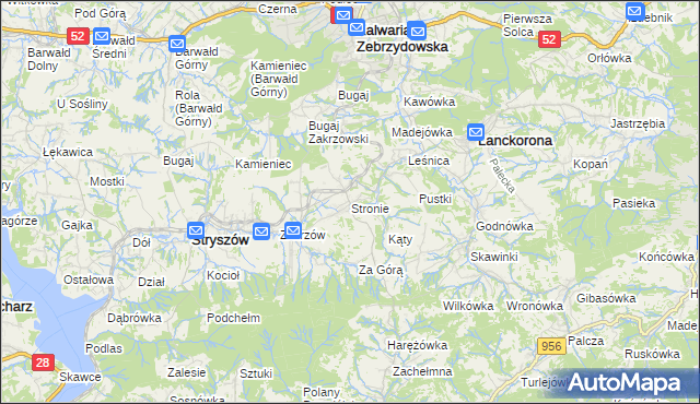 mapa Stronie gmina Stryszów, Stronie gmina Stryszów na mapie Targeo
