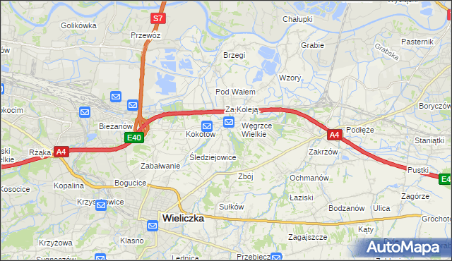mapa Strumiany gmina Wieliczka, Strumiany gmina Wieliczka na mapie Targeo
