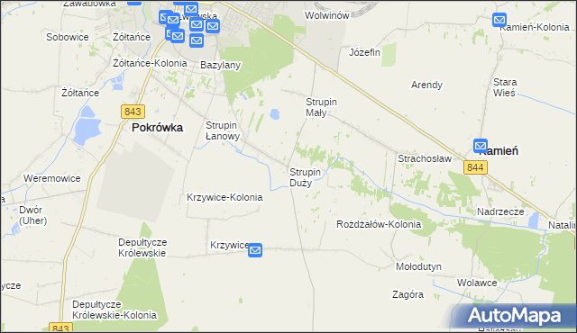 mapa Strupin Duży, Strupin Duży na mapie Targeo