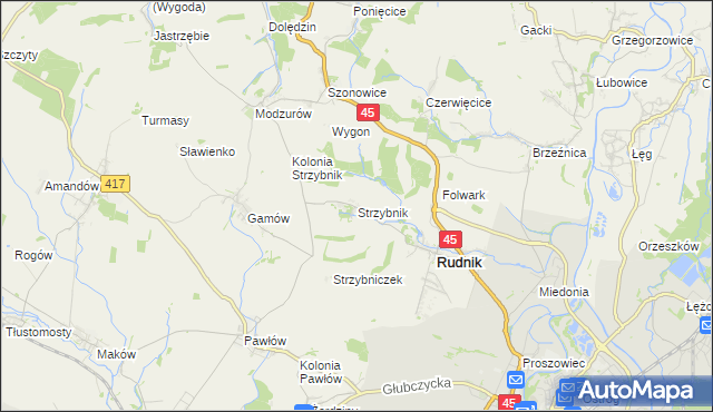 mapa Strzybnik, Strzybnik na mapie Targeo