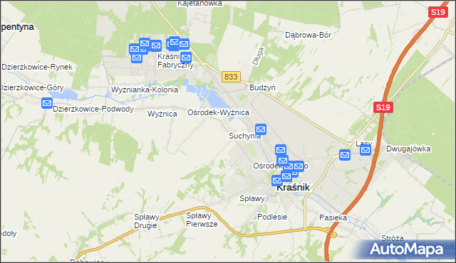 mapa Suchynia, Suchynia na mapie Targeo