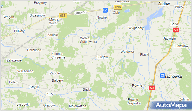 mapa Sulejów gmina Jadów, Sulejów gmina Jadów na mapie Targeo