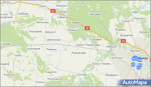 mapa Sułocin-Towarzystwo, Sułocin-Towarzystwo na mapie Targeo