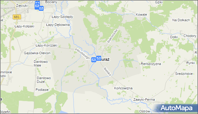 mapa Suraż, Suraż na mapie Targeo