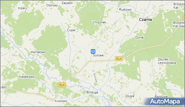mapa Surowe gmina Czarnia, Surowe gmina Czarnia na mapie Targeo