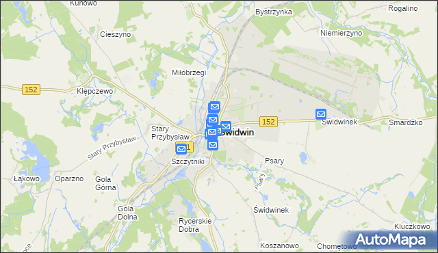 mapa Świdwin, Świdwin na mapie Targeo