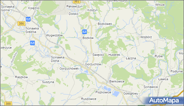 mapa Święcko, Święcko na mapie Targeo