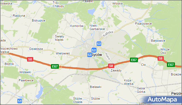 mapa Syców, Syców na mapie Targeo