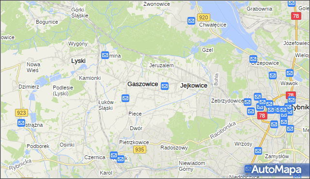 mapa Szczerbice, Szczerbice na mapie Targeo