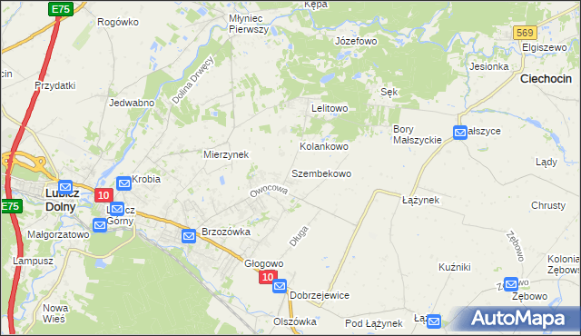 mapa Szembekowo, Szembekowo na mapie Targeo