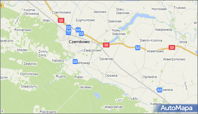 mapa Szkleniec gmina Czernikowo, Szkleniec gmina Czernikowo na mapie Targeo