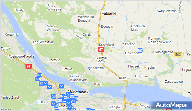 mapa Szpetal Górny, Szpetal Górny na mapie Targeo