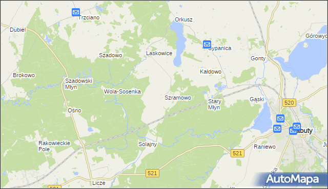 mapa Szramowo gmina Prabuty, Szramowo gmina Prabuty na mapie Targeo