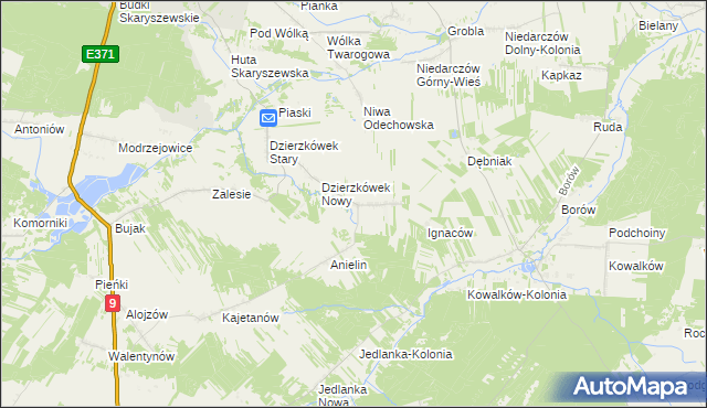 mapa Tomaszów gmina Skaryszew, Tomaszów gmina Skaryszew na mapie Targeo