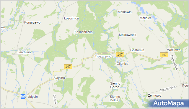 mapa Troszczyno, Troszczyno na mapie Targeo