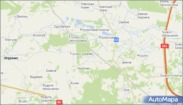 mapa Trynosy, Trynosy na mapie Targeo