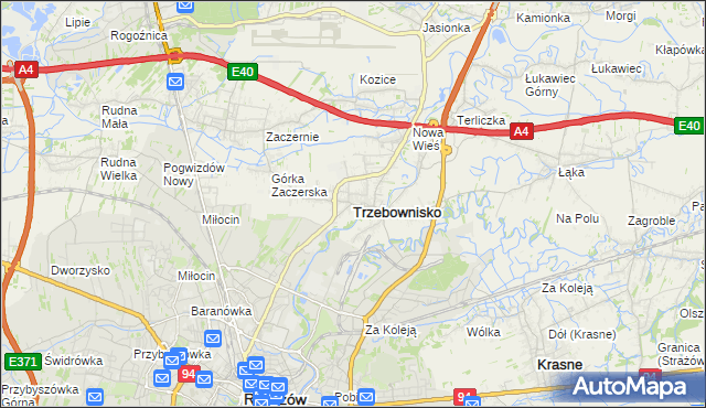 mapa Trzebownisko, Trzebownisko na mapie Targeo