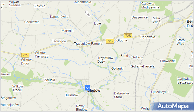 mapa Trzylatków Duży, Trzylatków Duży na mapie Targeo