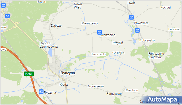 mapa Tworzanki, Tworzanki na mapie Targeo