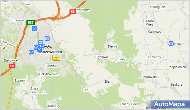 mapa Ugniewo, Ugniewo na mapie Targeo