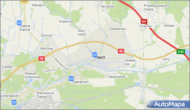 mapa Ujazd powiat strzelecki, Ujazd powiat strzelecki na mapie Targeo