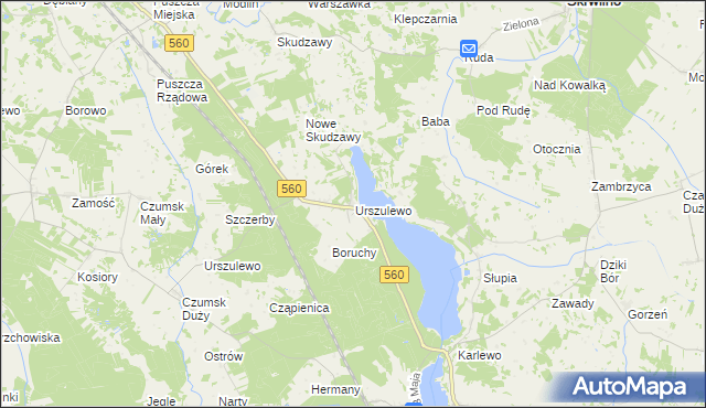 mapa Urszulewo gmina Skrwilno, Urszulewo gmina Skrwilno na mapie Targeo