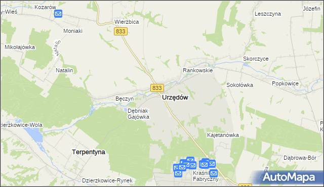 mapa Urzędów, Urzędów na mapie Targeo