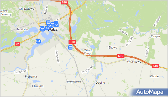 mapa Wałcz Drugi, Wałcz Drugi na mapie Targeo