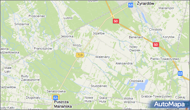 mapa Waleriany, Waleriany na mapie Targeo