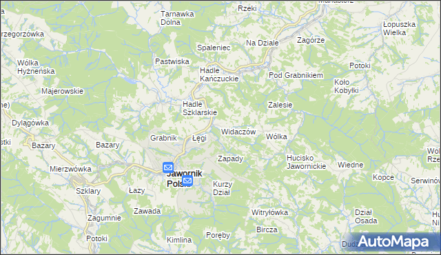 mapa Widaczów, Widaczów na mapie Targeo