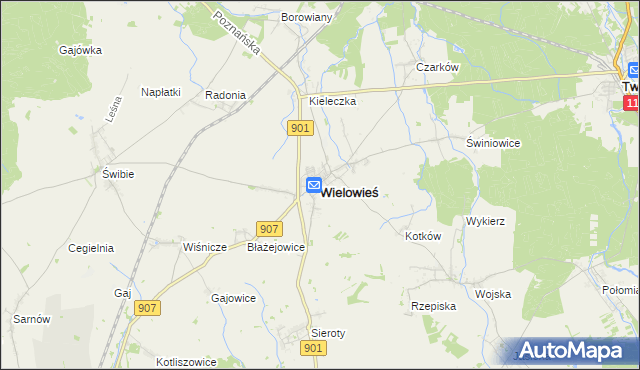 mapa Wielowieś powiat gliwicki, Wielowieś powiat gliwicki na mapie Targeo