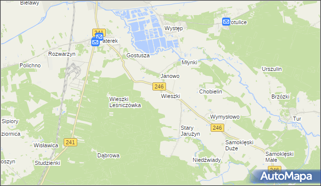 mapa Wieszki, Wieszki na mapie Targeo