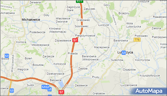 mapa Wiktorowice, Wiktorowice na mapie Targeo