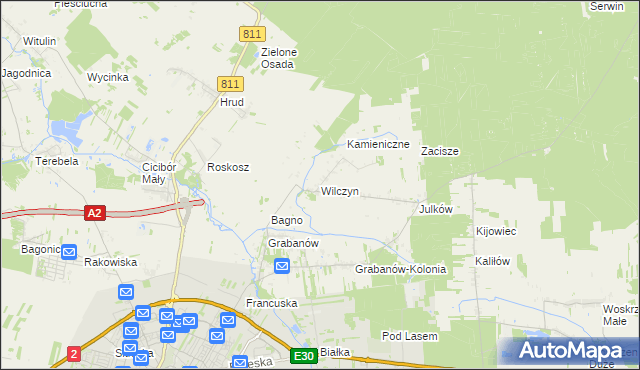 mapa Wilczyn gmina Biała Podlaska, Wilczyn gmina Biała Podlaska na mapie Targeo