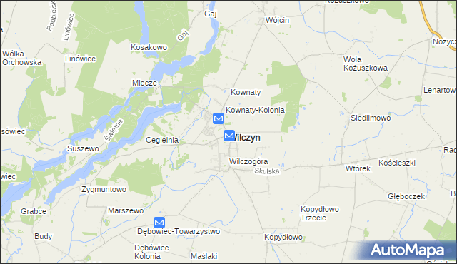 mapa Wilczyn powiat koniński, Wilczyn powiat koniński na mapie Targeo