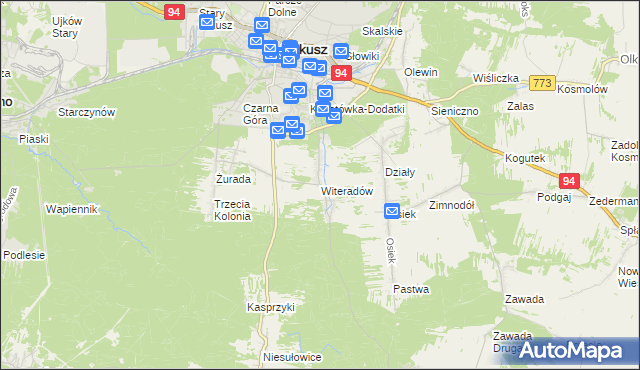 mapa Witeradów, Witeradów na mapie Targeo