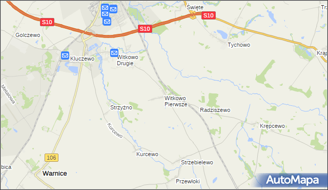 mapa Witkowo Pierwsze, Witkowo Pierwsze na mapie Targeo