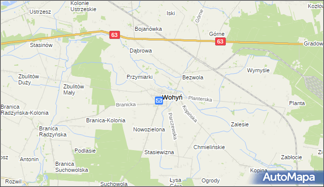 mapa Wohyń, Wohyń na mapie Targeo