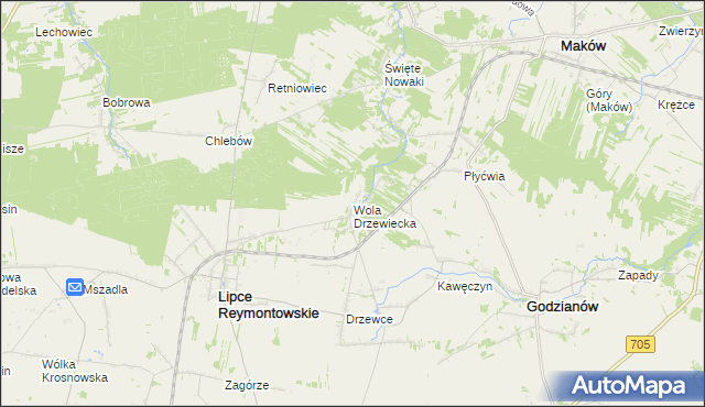 mapa Wola Drzewiecka, Wola Drzewiecka na mapie Targeo