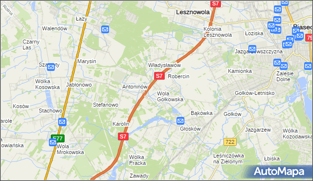 mapa Wola Gołkowska, Wola Gołkowska na mapie Targeo