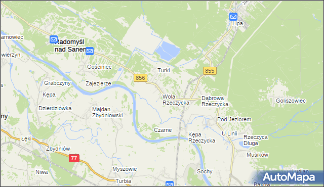 mapa Wola Rzeczycka, Wola Rzeczycka na mapie Targeo