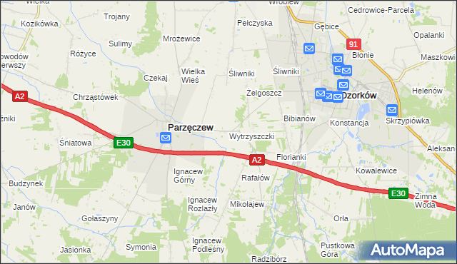 mapa Wytrzyszczki, Wytrzyszczki na mapie Targeo