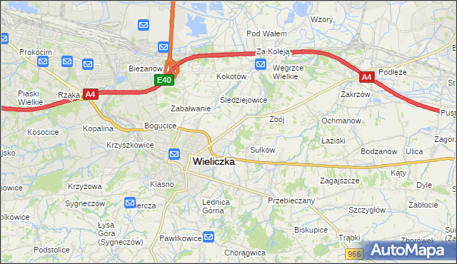 mapa Zabawa gmina Wieliczka, Zabawa gmina Wieliczka na mapie Targeo