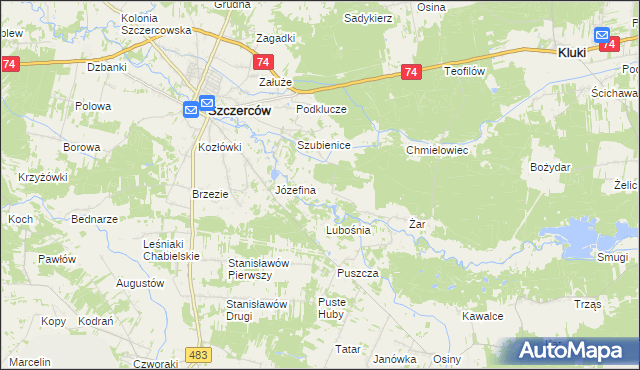mapa Żabczanka, Żabczanka na mapie Targeo